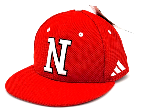 Nebraska Cornhuskers Adidas Fitted Mesh Hat Red White N Size 7 1/2