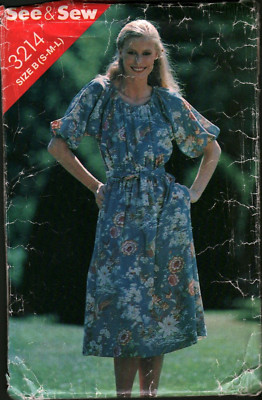 3214 Vintage Butterick SEWING Pattern Misses Loose Fitting Dress Raglan ...