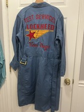 Vintage 1950  s - 60  s Lockheed Martin Lab Chore Coat Chain Stitched Van Nuys Cal