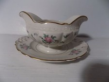 Princess China Tru-Tone Sweet Briar Gravy Boat with Attached Underplate 8in — listing 6