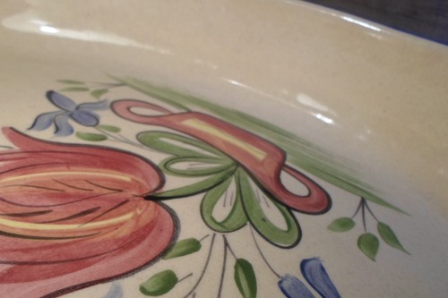 RARO Plato Grande 16" Vintage 1971 Los Angeles Potteries Servir * En todo el mundo * - Imagen 5 de 8