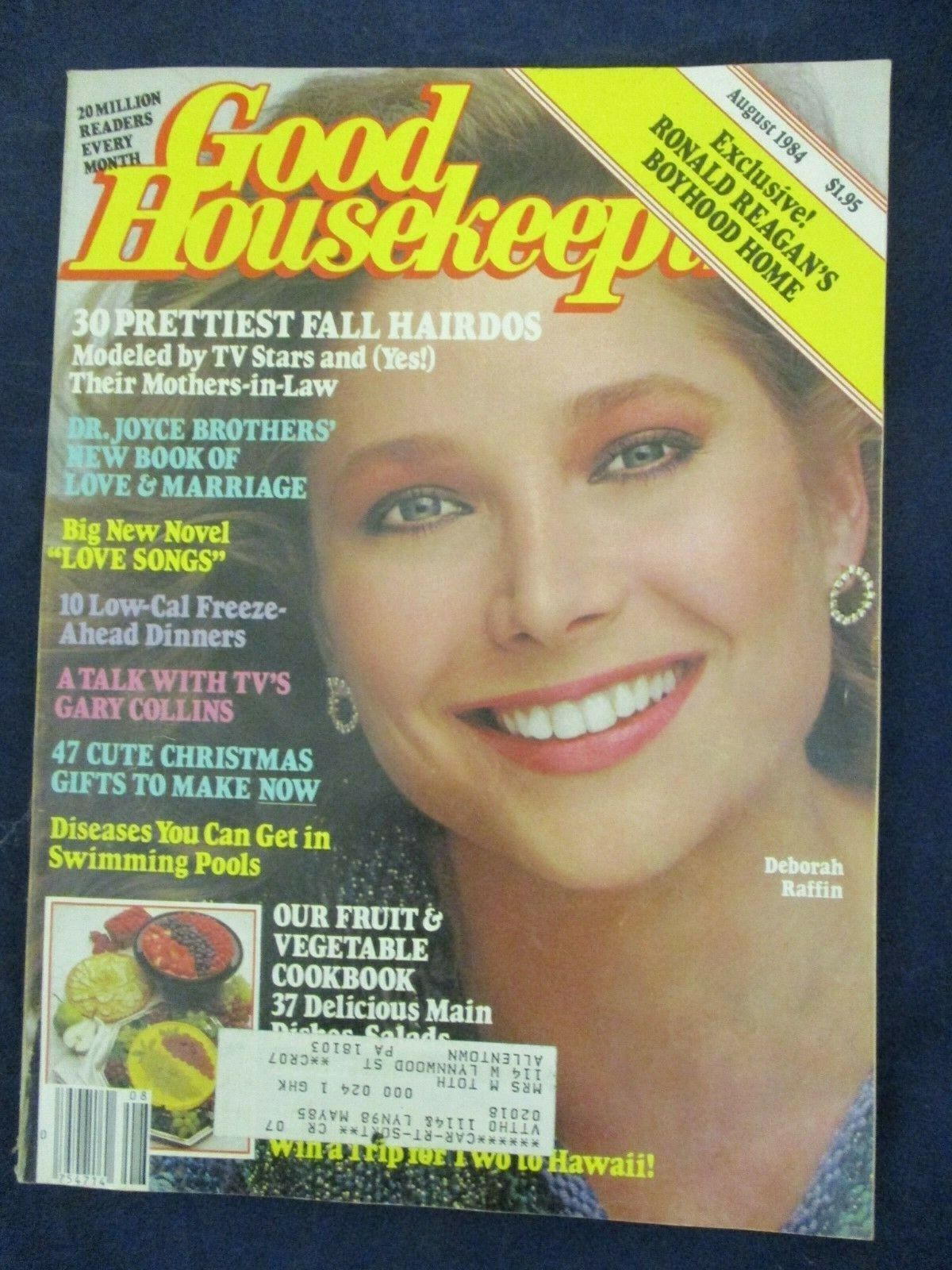 Vintage Good Housekeeping Magazine August 1984 Deborah Raffin Cookbook