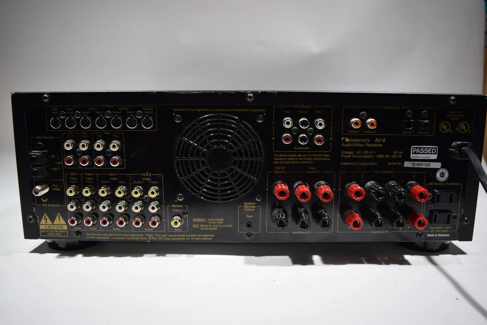 Nakamichi AV-8 Receiver, no remote. Good Tested working. 950W - Image 2 of 4