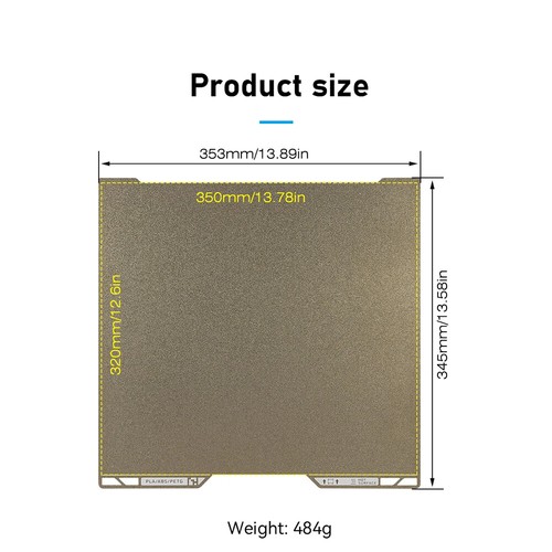 PEI Build Plate For Bambu Lab H2D 350mmx320mm printer platform PEI Sheet - Afbeelding 7 van 14