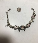Art Deco Era Vintage Sterling Silver Heavy Cloisonne Bead Adjustable Bracelet — photo 2