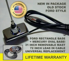 RADIO ANTENNA FORD MERCURY VINTAGE STYLE RECTANGLE BASE AM/FM REPLACEMENT NEW 