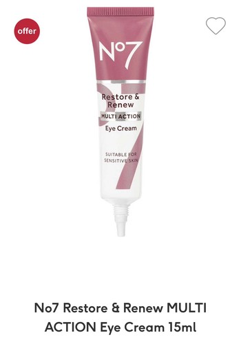 No7 Restore & Renew MULTI ACTION Eye Cream 15ml RRP£19.99 Sale£14.99 - Picture 2 of 7