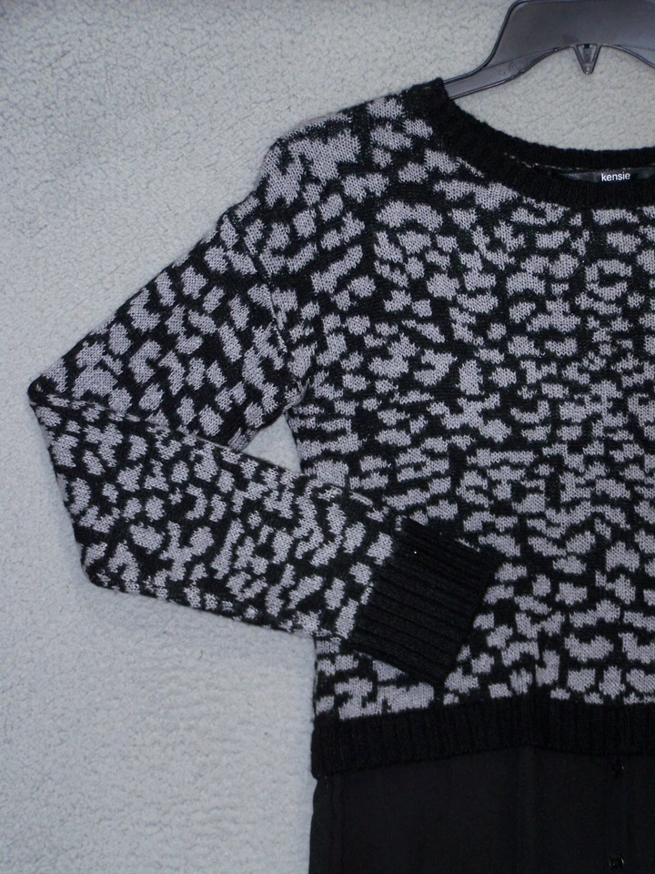 Suéter Kensie Mujer Extra Pequeño 0 2 Gris Manga Larga Media Camisa Informal Damas Foto 3 de 4