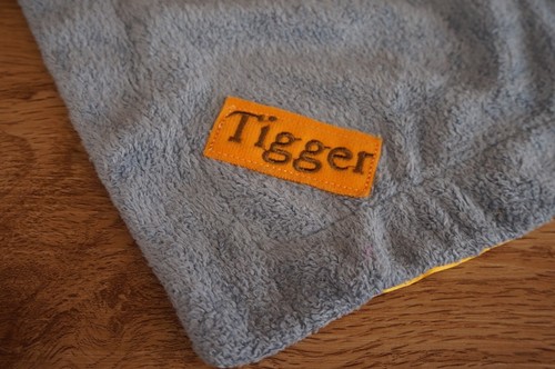 SECURITY Blanket Winnie the Pooh Blue TIGGER Gold Orange Yellow Satin Lovey Toy - Picture 4 of 11