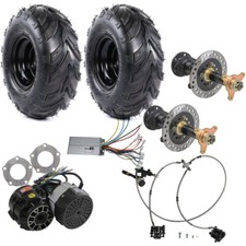 48V 1000W Electric Differential Motor  30" Rear Axle  6" Wheel Tire Go Kart US