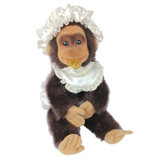 Hosung 1992 Monkey Chimpanzee Hand Puppet Baby Clothing Pacifier 18 in Squeaker