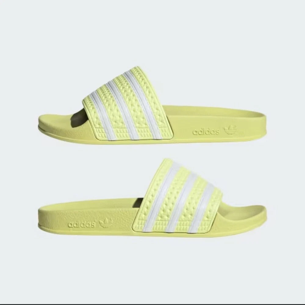 Adidas Adilette sandalo slide giallo bianco taglia 8