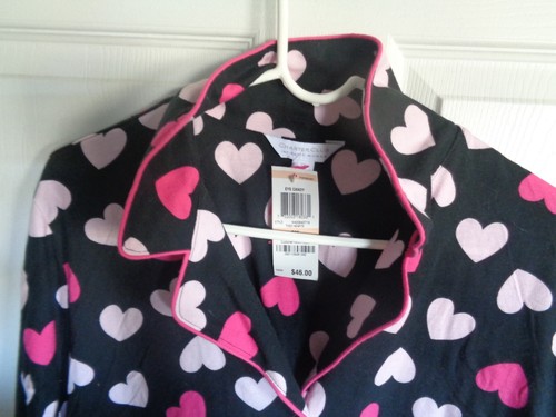 NWT - Charter Club - Black With Pink Hearts - Nightshirt / Sleepshirt - Size 2X - Picture 2 of 2