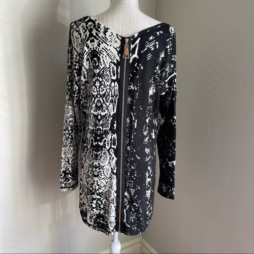 Katherine Barclay Black & White Snake Print Long Sleeve Mini Dress Size: M - Picture 8 of 8