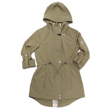 Womens Waterproof Coat Jacket Waist Drawstring Long Parka Softshell Raincoat