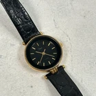VTG Timex Watch Womens 23mm Black Gold Tone Hong Kong 80s 90s New Battery