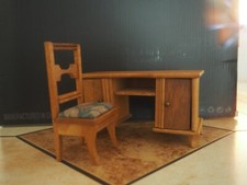 Vintage LOT 15 pcs assorted German Wooden Dollhouse Furniture Good to Fair 