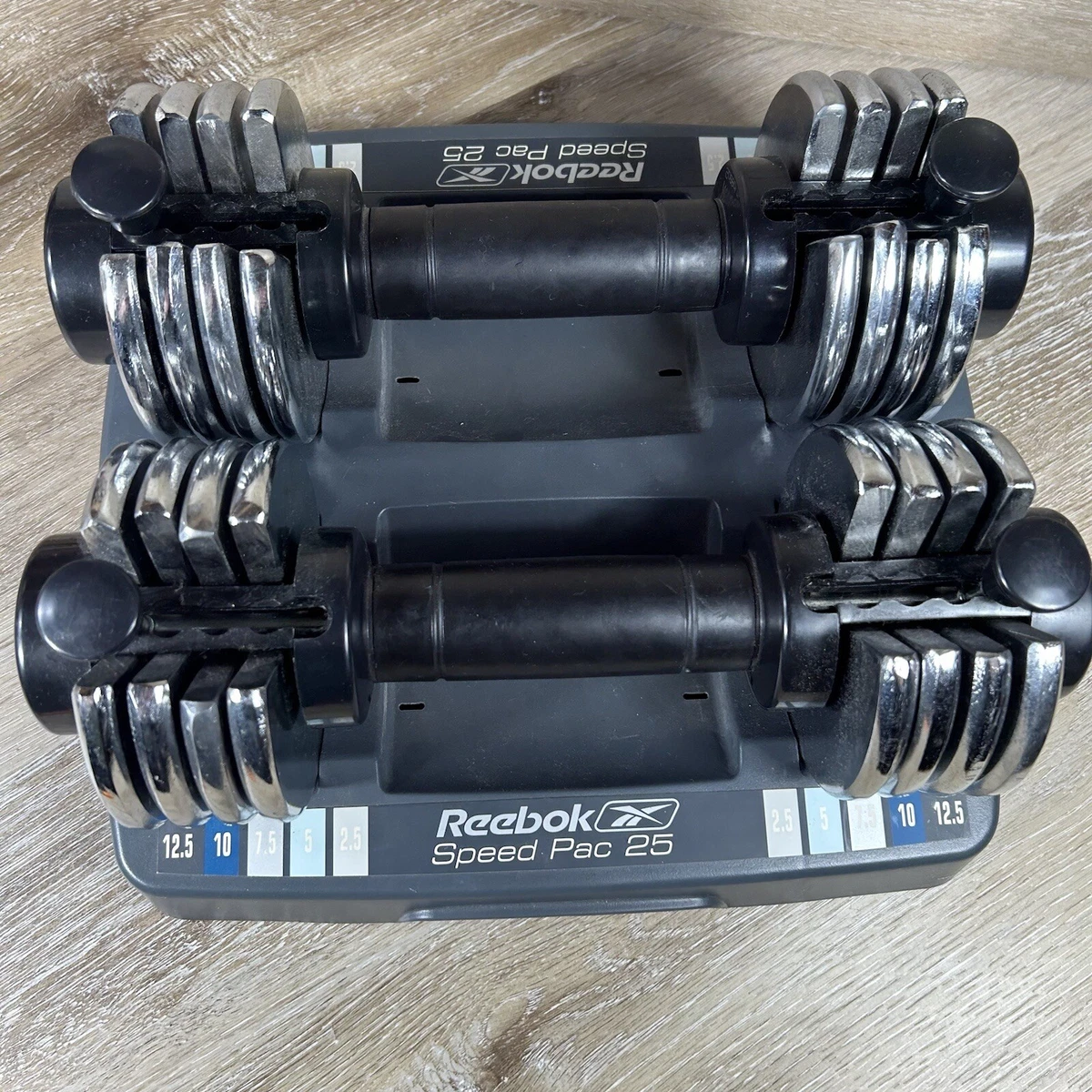 Reebok Weights Speed Pac 25 Adjustable Dumbbells 12.5 lbs each W