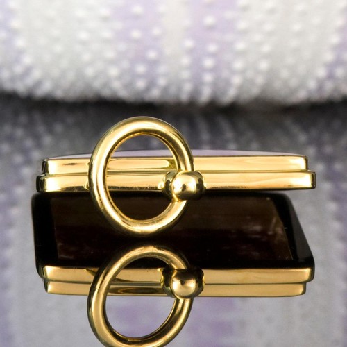 Anhänger Feder Achat Cabochon & Vermeil 18K Vergoldet an Sterling Silber 6.26 G - Bild 8 von 13