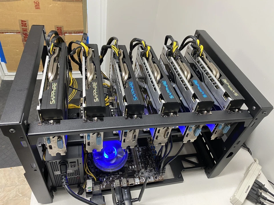Starter Crypto AMD 6x GPU Dual Mining Rig ETC+ERG/NEOX/ETHW/RVN/NOVO/BBC/YERB - Image 4 of 4