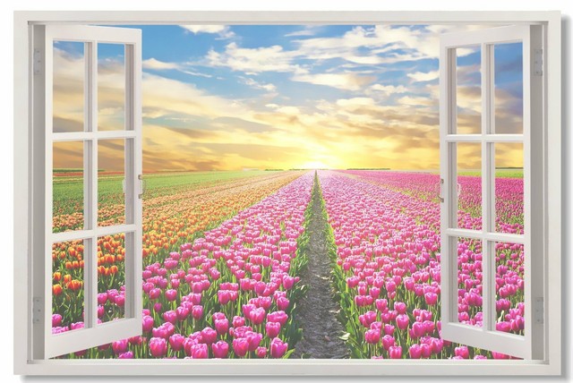 Poster Window View Office Room Wall Decoration Art Wall Cloth Print 509
