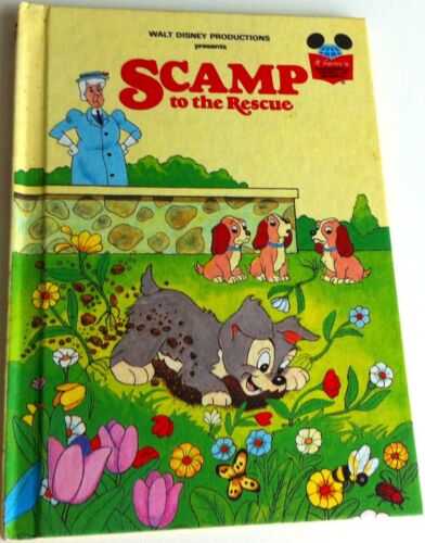 Vintage 1980 Walt Disney Scamp To The Rescue Book Hardback 1st American Edition