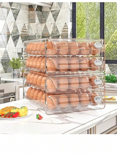 Stackable Egg Container for Fridge - Clear Plastic Egg Storage Box w/ Drawers - Picture 38 of 46