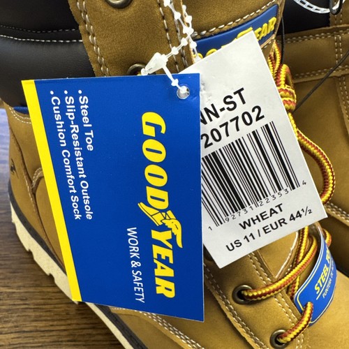 Stivali da lavoro uomo Penn punta acciaio Goodyear nuovi con etichette, grano, US 11 - Foto 7 di 9