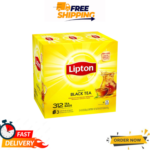 Bolsas de té negras Lipton 312 quilates tamaño familiar recién elaboradas sabor natural - Imagen 1 de 8