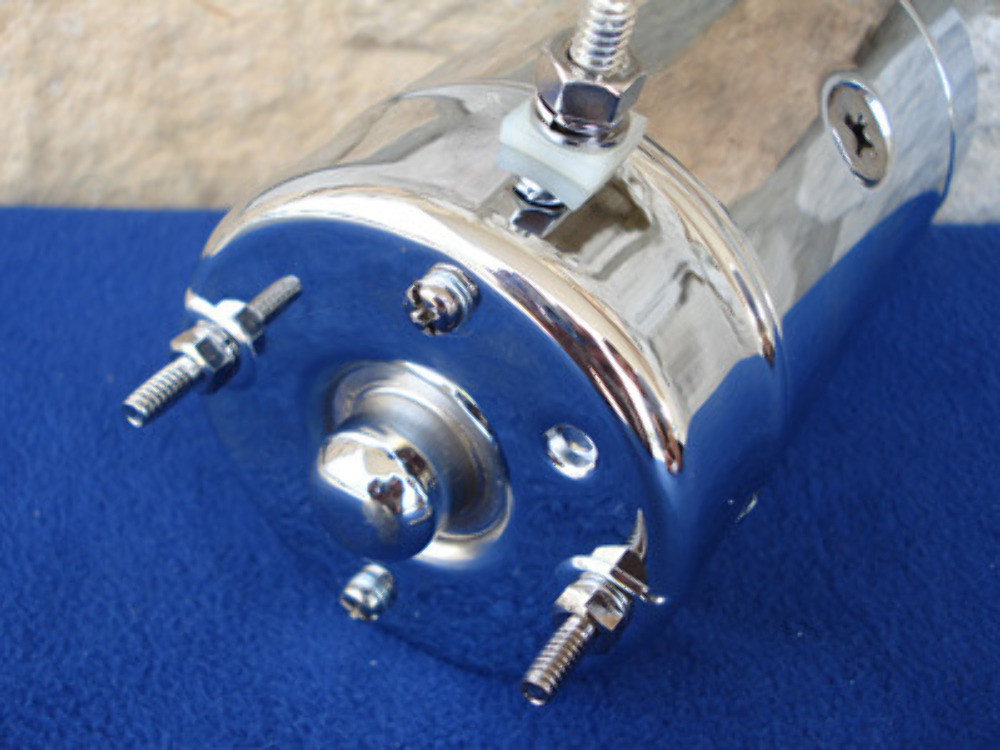 HITACHI-TYPE CHROME STARTER FOR HARLEY DAVIDSON 1973-87 REPLACES