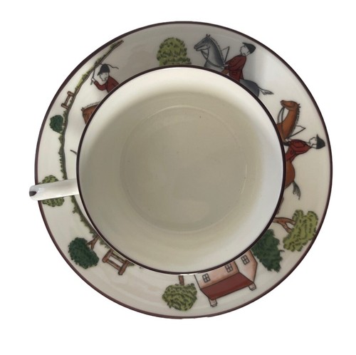 Coalport Hunting Scene Cup & Saucer Wedgwood English Fine China Great Condition - Picture 4 of 9