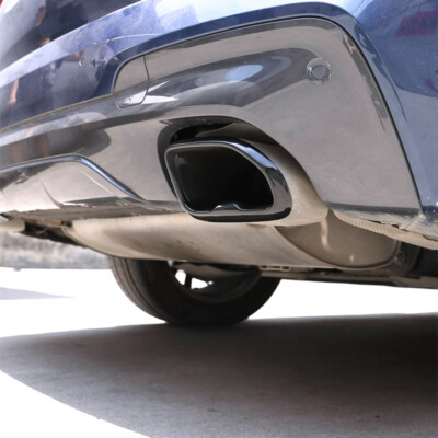 Black Chrome M Tailpipe Muffler End Exhaust Tip Covers For 2018-2021 BMW X3 G01