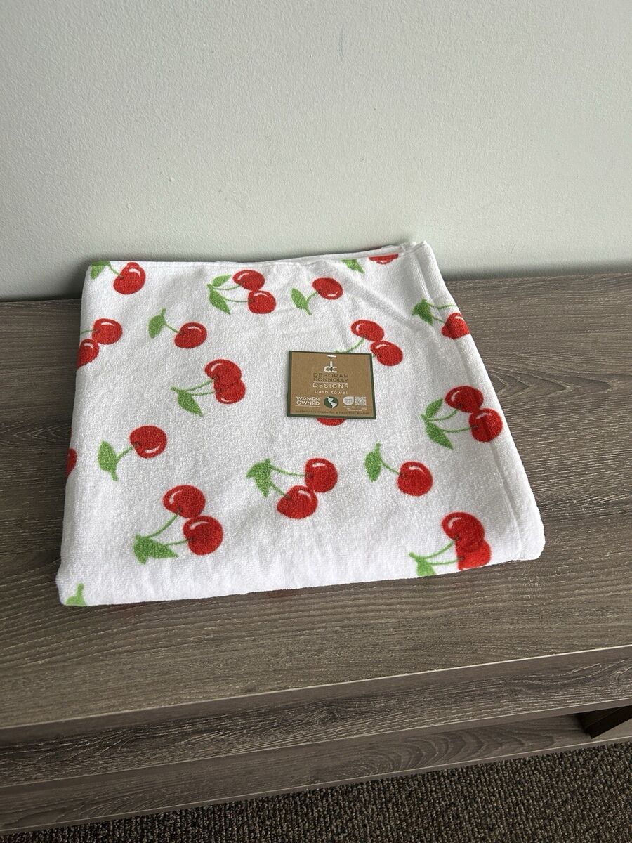 Printed Hooded Towel And Washcloth Set - Red Cherry Printed Hooded Towel And Washcloth Set - Red Cherry