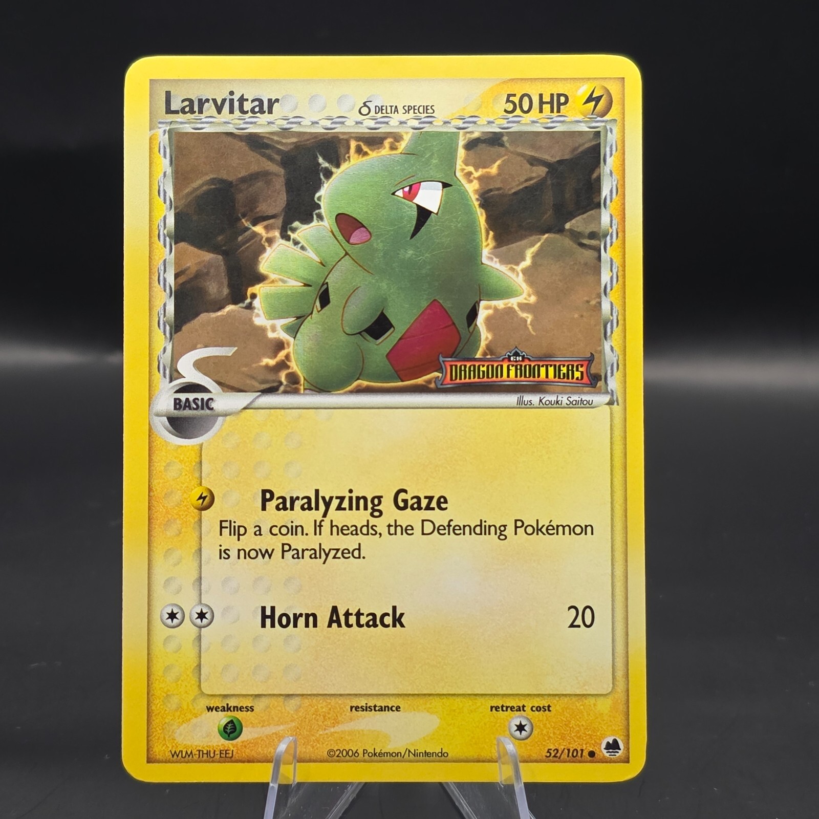 Larvitar (Delta Species) 52/101 Dragon Frontiers Reverse Holo Pokemon LP