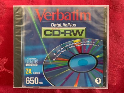 Verbatim CD-RW, 2x , 650MB CD Rohling 1 Stück Neu & OVP