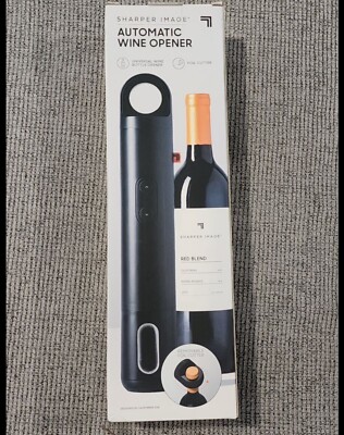 SHARPER IMAGE Automatic Wine Opener Battery Operated w/Foil Cutter House-Warming