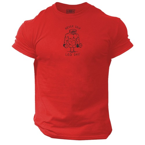 Never Skip Leg Day T Shirt Gym Clothing Bodybuilding Training Workout Boxing Top - Picture 15 of 18