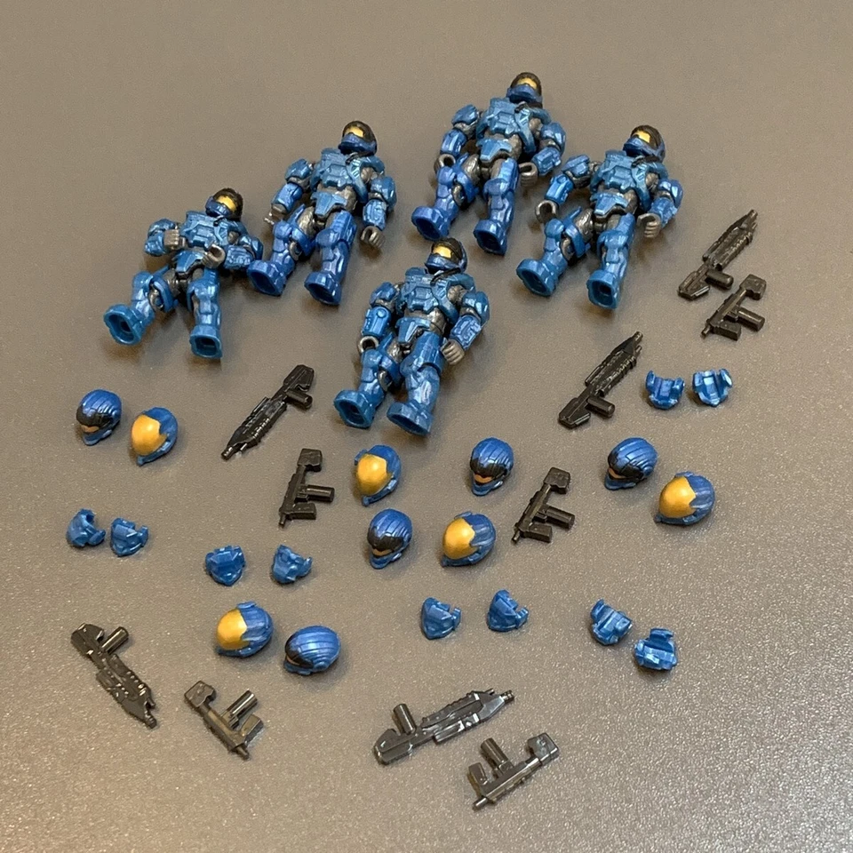 5 Mega Construx Bloks Halo Blue Spartan JFO Armor Pro Builders Figure GFT49 #1r - Image 4 of 4