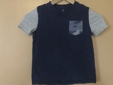 Gap Kids Boys Size Small T-Shirt V Neck Color Block 100 Cotton Short Sleeve