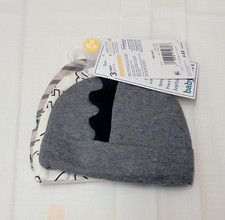 Gerber Baby Caps Dinosaurs 3 pack Organic Cotton NWT 0-6 Months Gray White