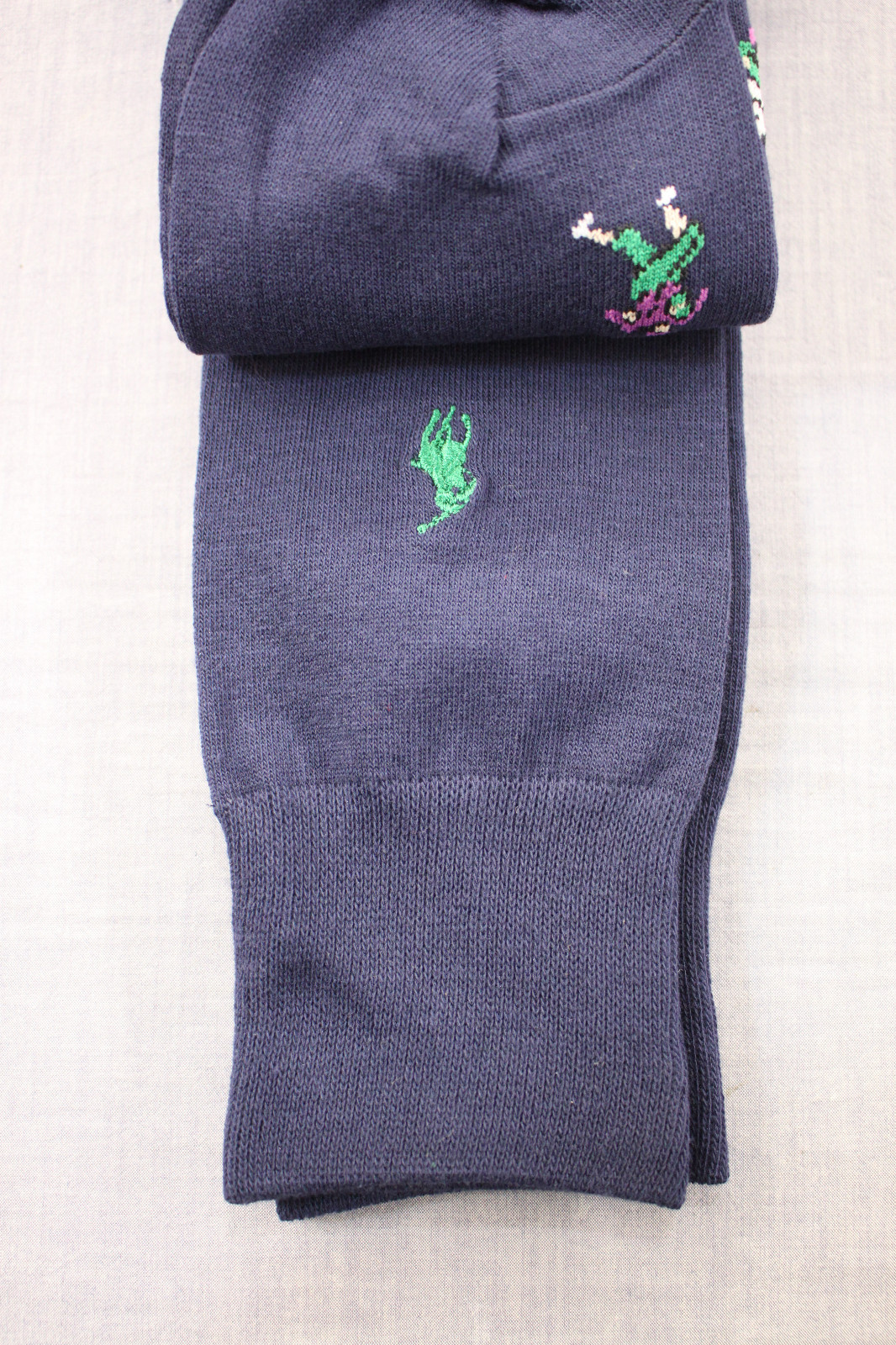 RALPH LAUREN 2 paia calze eleganti uomo CALCIATORE blu navy pony nuove con etichette 6 12 5