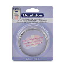 Beadalon  316L Stainless Steel Wrapping Wire, Half Round Choose Gauge and Length