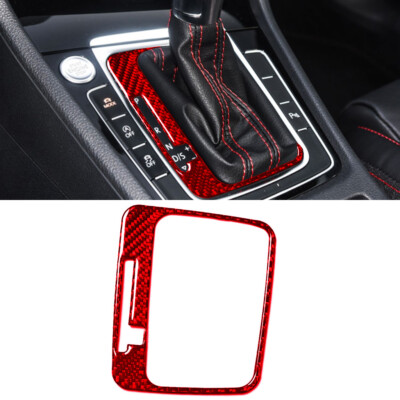 For VW Golf 7 GTI MK 7 2014-19 Red Carbon Fiber Gear Shift Panel Sticker Trim