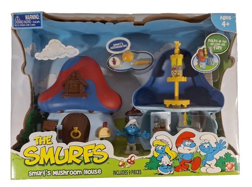 The Smurfs Blue Smurf's Mushroom House Peyo 2008 Jakks Pacific- Brand New HTF! - Picture 6 of 6
