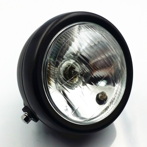 Noir Rétro Moto Côté Phare Café Racer Cruiser CG GN 125 Personnalisé - Afbeelding 1 van 9