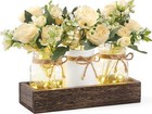 Mkono Mason Jar Lights Centerpiece Table Decorations for Dining Room Farmhouse