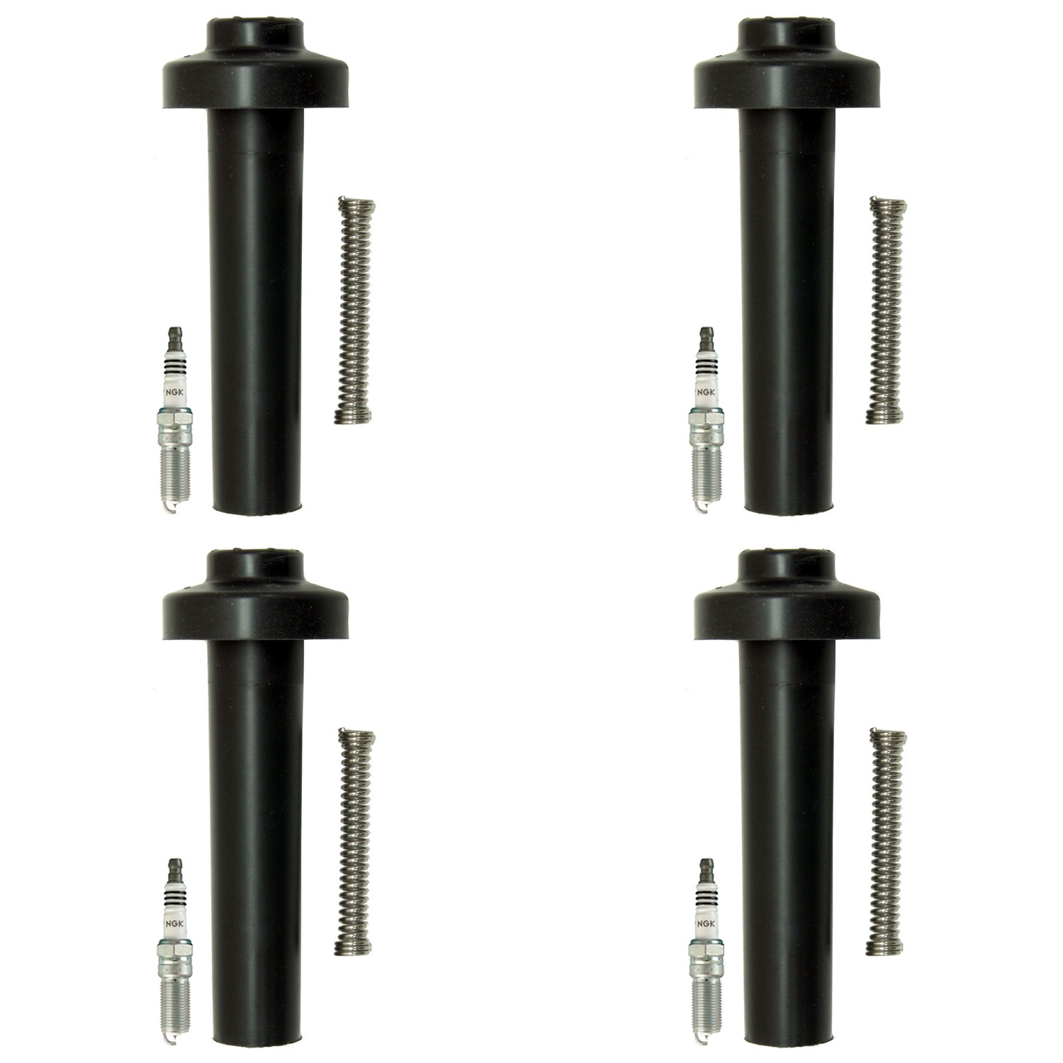 NGK 4 Iridium IX Spark Plugs 4 Coil Boots Kit for Alero Cavalier Classic LW1 Vue