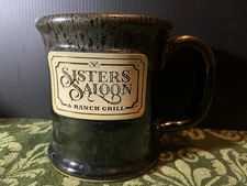 Sisters Saloon & Ranch Grill Diner Stoneware Coffee Mug Oregon Handcrafted USA