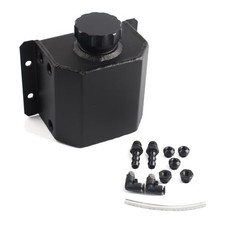 Universal 1L Black Coolant Overflow Tank - Aluminum Radiator Black 1L