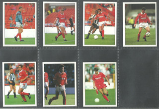 ALL 7 x NOTTINGHAM FOREST Panini/Junior 1991 'Soccer Super Sevens Stickers